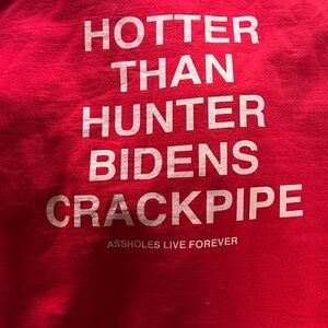 Red Graphic Hoodie with White Political Text